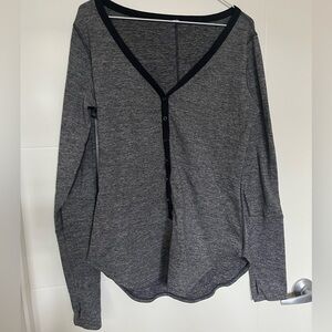 Lululemon Awesoma Henley 3 quarter Button-Up Top